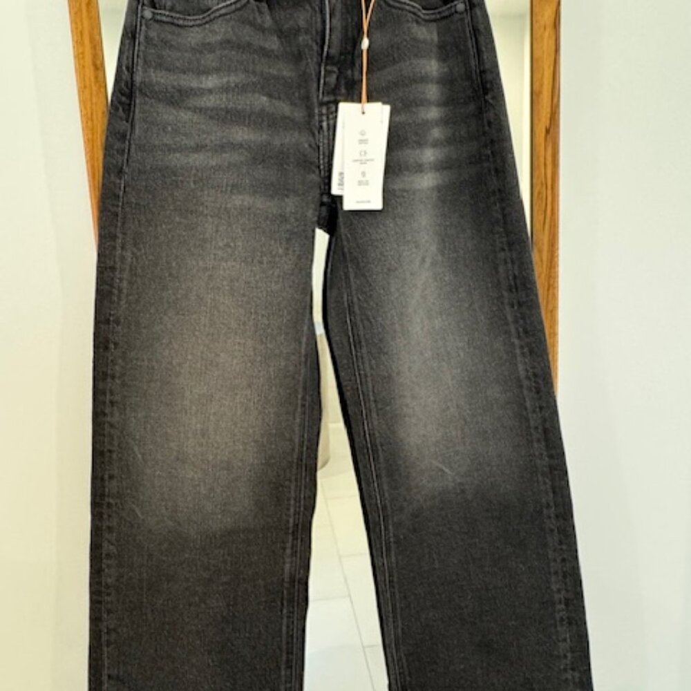 Quince Bella Stretch Relaxed Straight Jeans Charcoal Black 25 - Picture 6 of 6